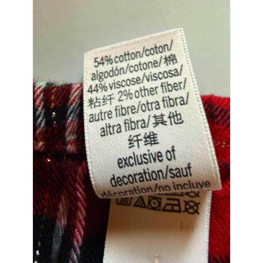 Victoria’s Secret Red Plaid Flannel Pajama Pants L Gold Lurex Sparkle Lounge - Picture 6 of 7
